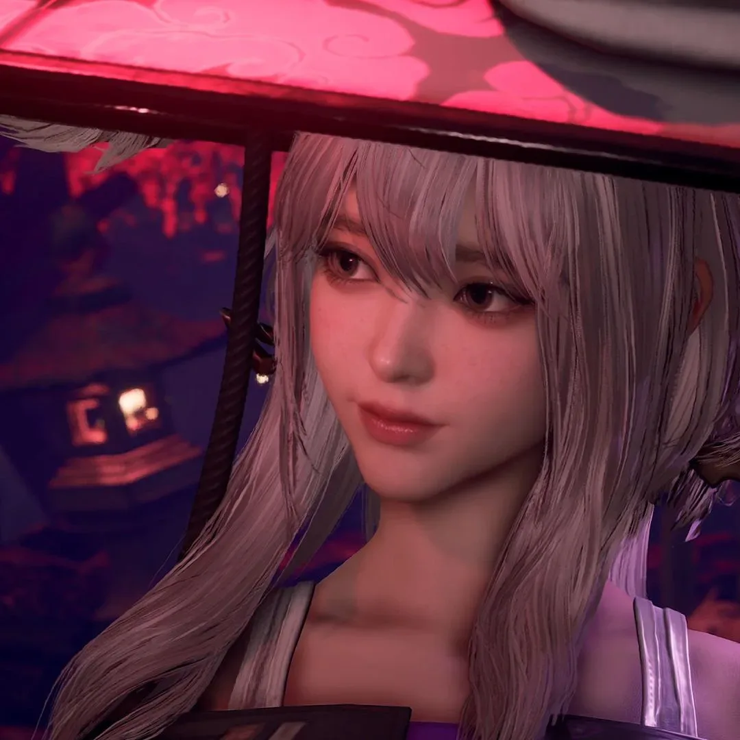 Eve in Stellar Blade wearing a Bayonetta-themed costume