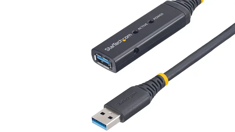 An active USB extender used for a long-distance gaming setup