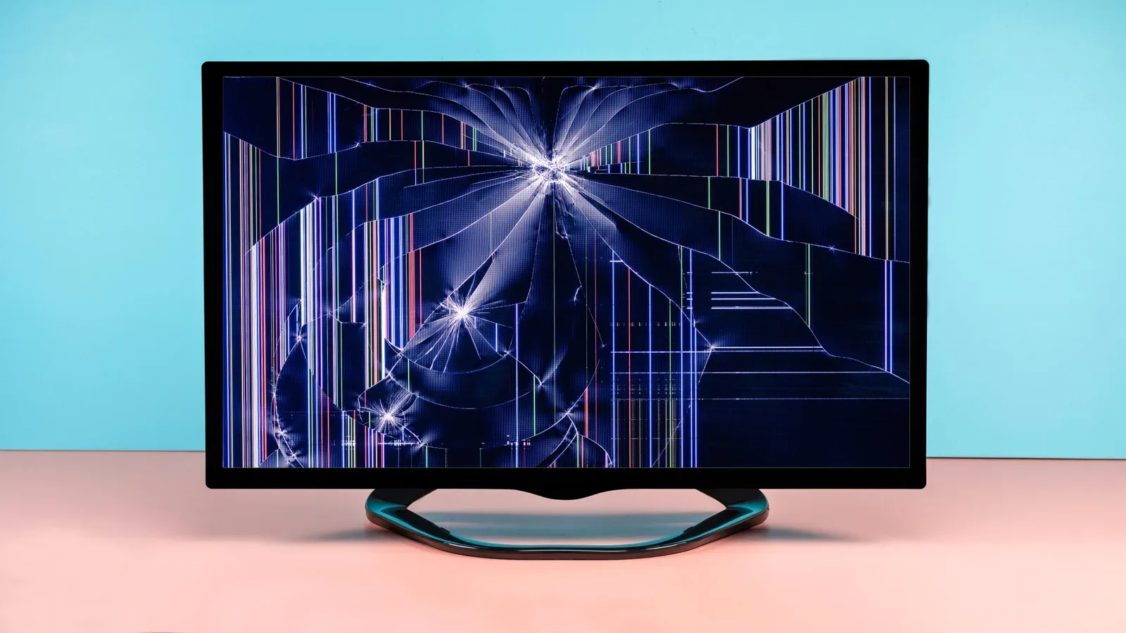A large flat-screen television wrapped in a moving blanket for safe transport