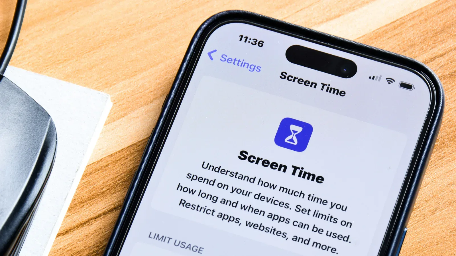 iPhone Screen Time settings showing app and website activity