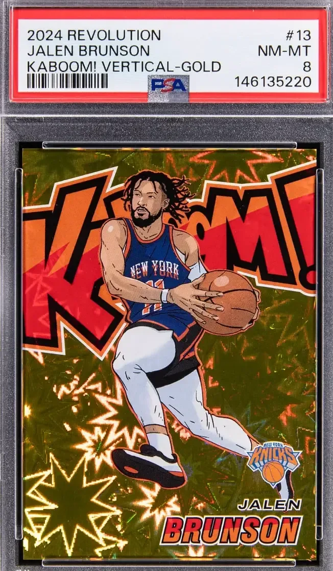 2024 Panini Revolution Kaboom! Vertical Green Jalen Brunson one-of-one graded PSA 9
