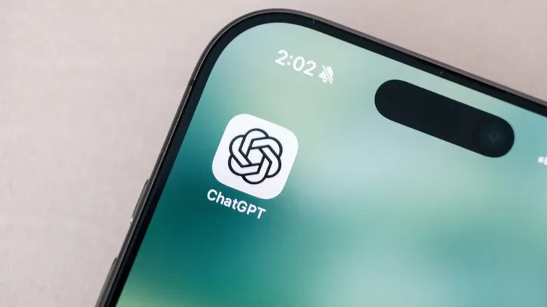 A closeup of the ChatGPT icon on an iPhone 17.