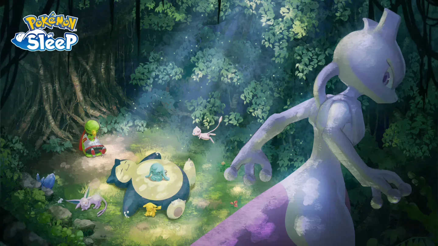 Mewtwo-themed Pokémon Sleep event research on Greengrass Isle