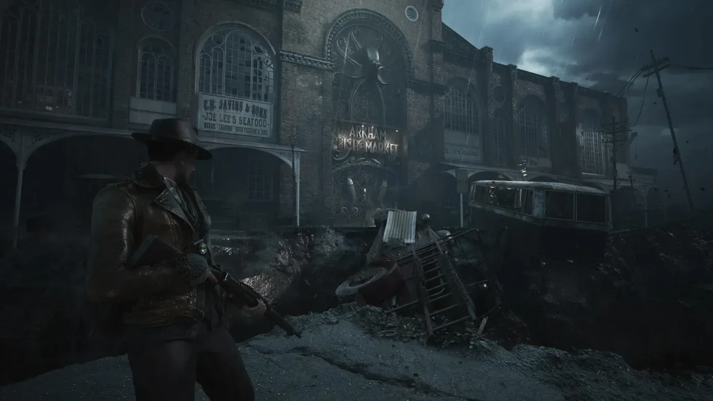 Calvin Rafferty explores the flooded streets of Arkham in The Sinking City 2