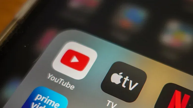 Image of the YouTube app with other services.