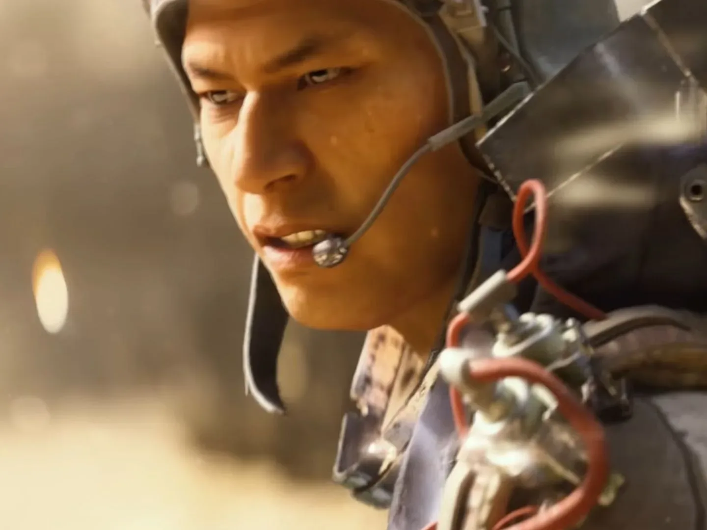 Arc Raiders character grimacing