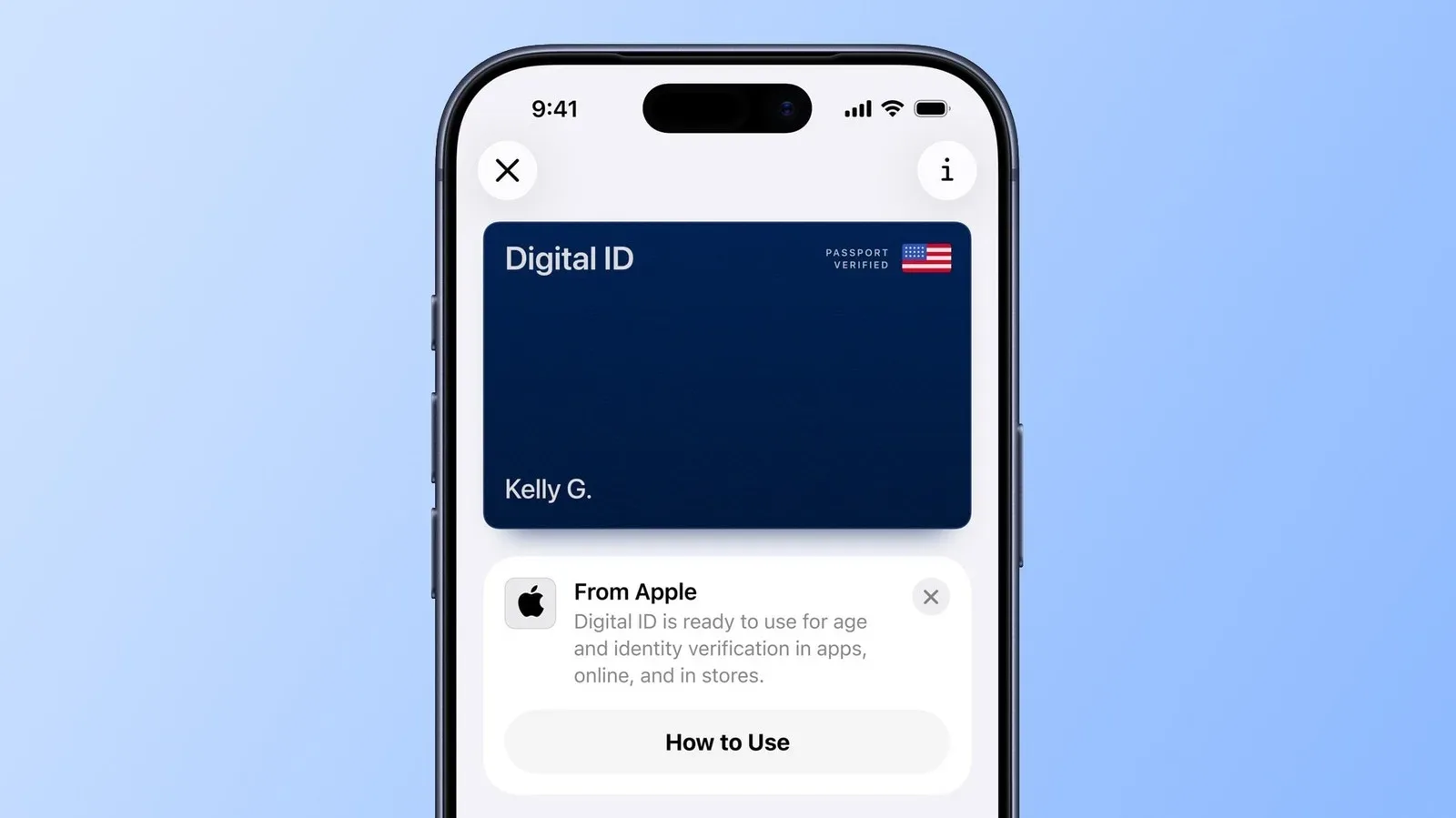 An iPhone displaying Apple Wallet beside a physical passport at an airport checkpoint