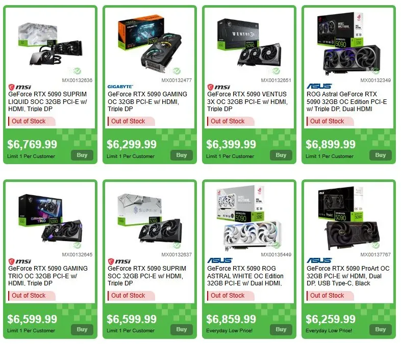 Nvidia GeForce RTX 5090 graphics card illustrating the sharp rise in flagship GPU retail prices