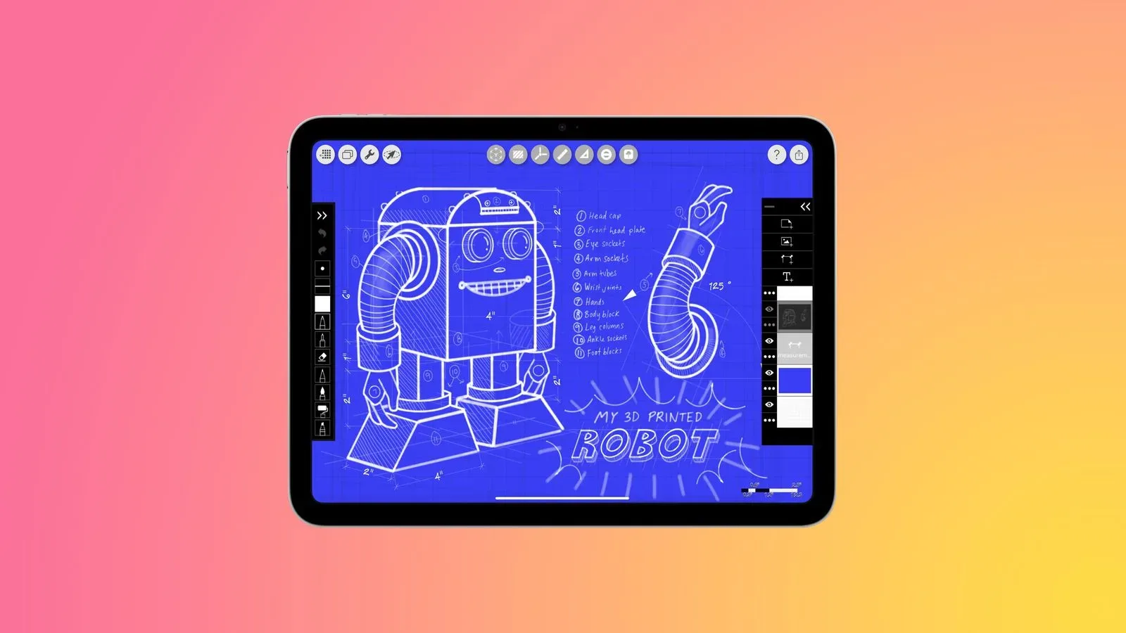 Conceptual view of an entry-level iPad displaying connectivity and processor upgrade icons
