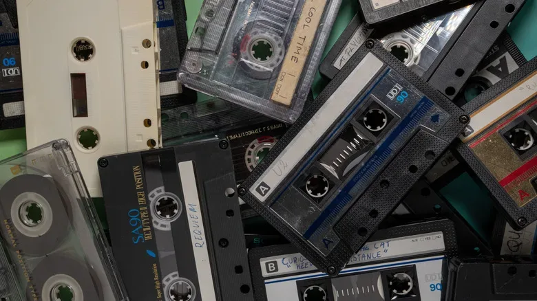 Vintage cassette deck prepared for tape digitization