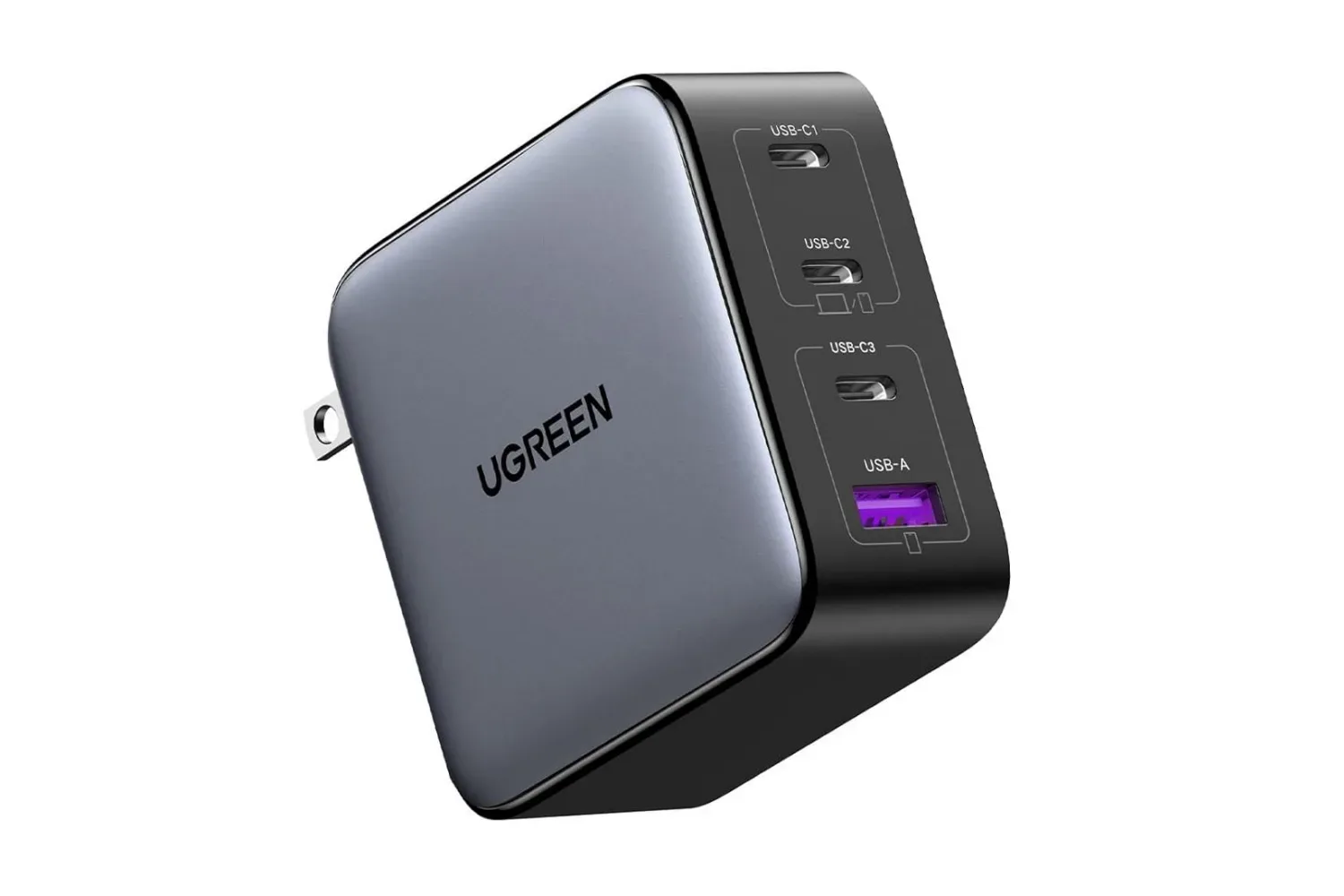UGREEN Nexode 100W charger with three USB-C ports and one USB-A port