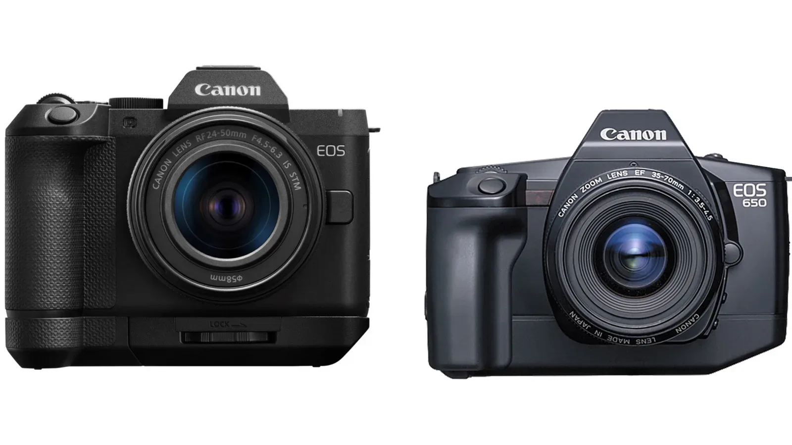 Canon EOS R8 II full-frame mirrorless camera with squared-off EOS 650-inspired styling