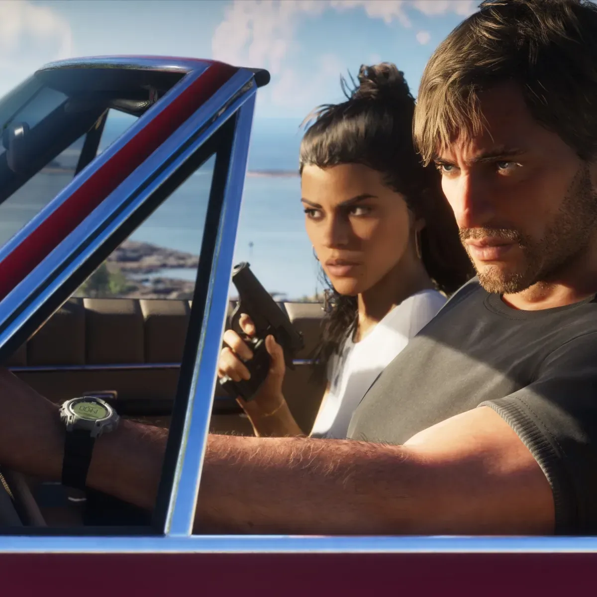 Grand Theft Auto 6: The Album limited edition transparent magenta vinyl discs filled with blue liquid