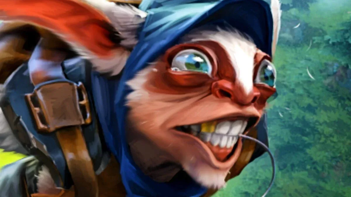 A stylized competitive multiplayer match screen representing Dota 2 strategy and team tension