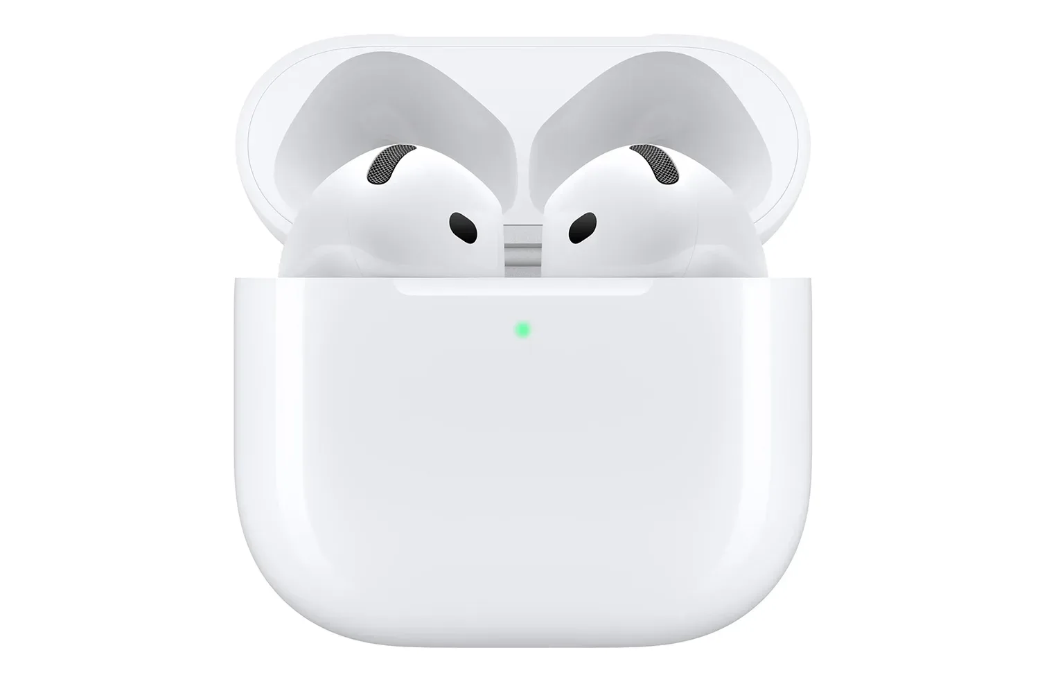 Apple AirPods 4 charging in their compact USB-C case