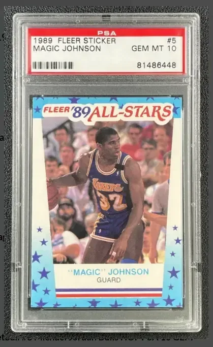 1989-90 Fleer Basketball Stickers - Magic Johnson PSA 10