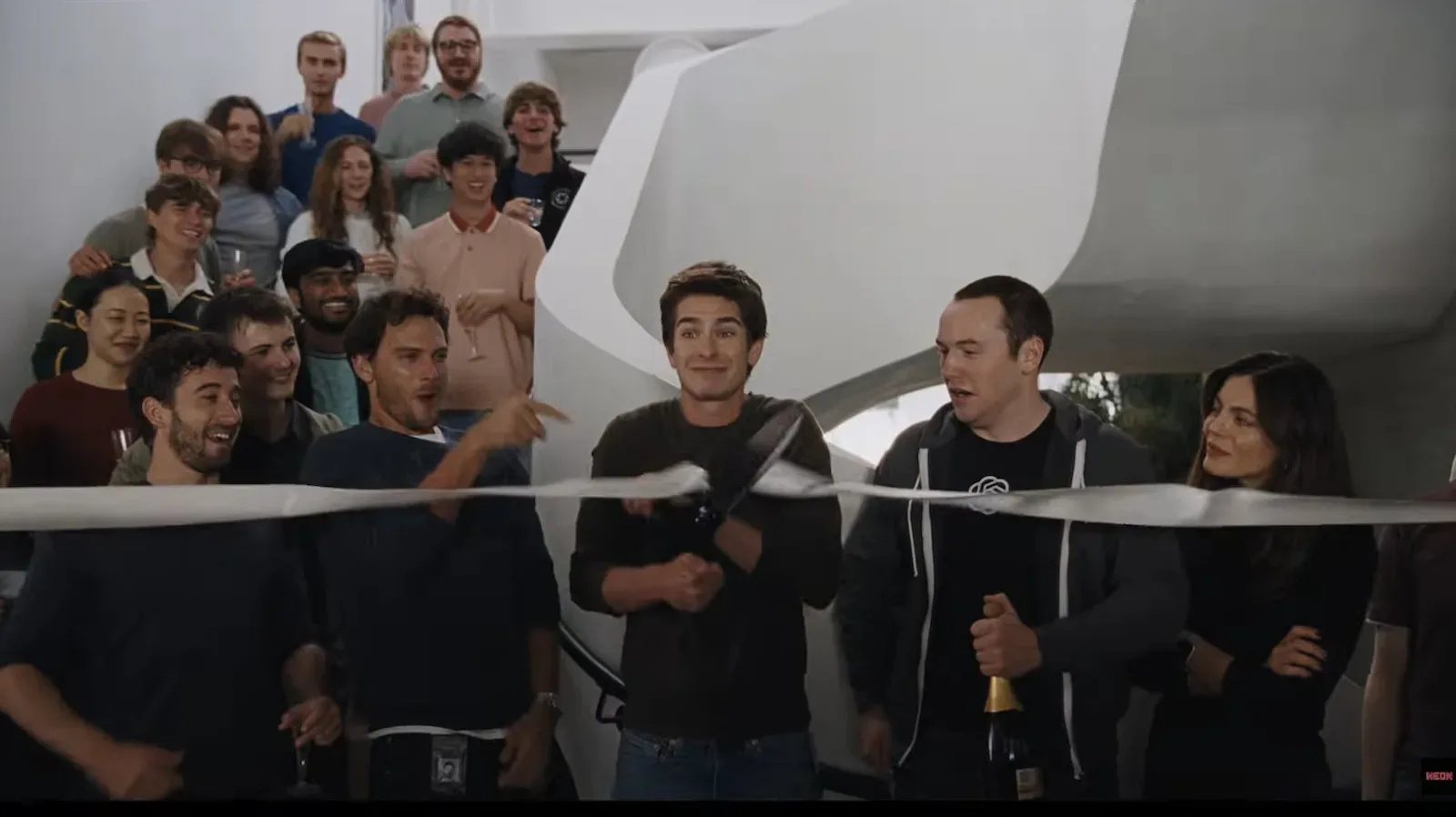 Andrew Garfield as Sam Altman in the Artificial trailer