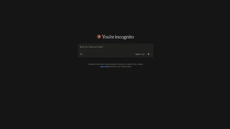 In Claude's incognito mode, the chatbot won't save your chats to its memory.