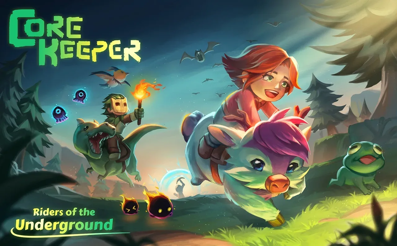 Core Keeper Riders of the Underground update featuring a player riding a tameable cattle mount underground