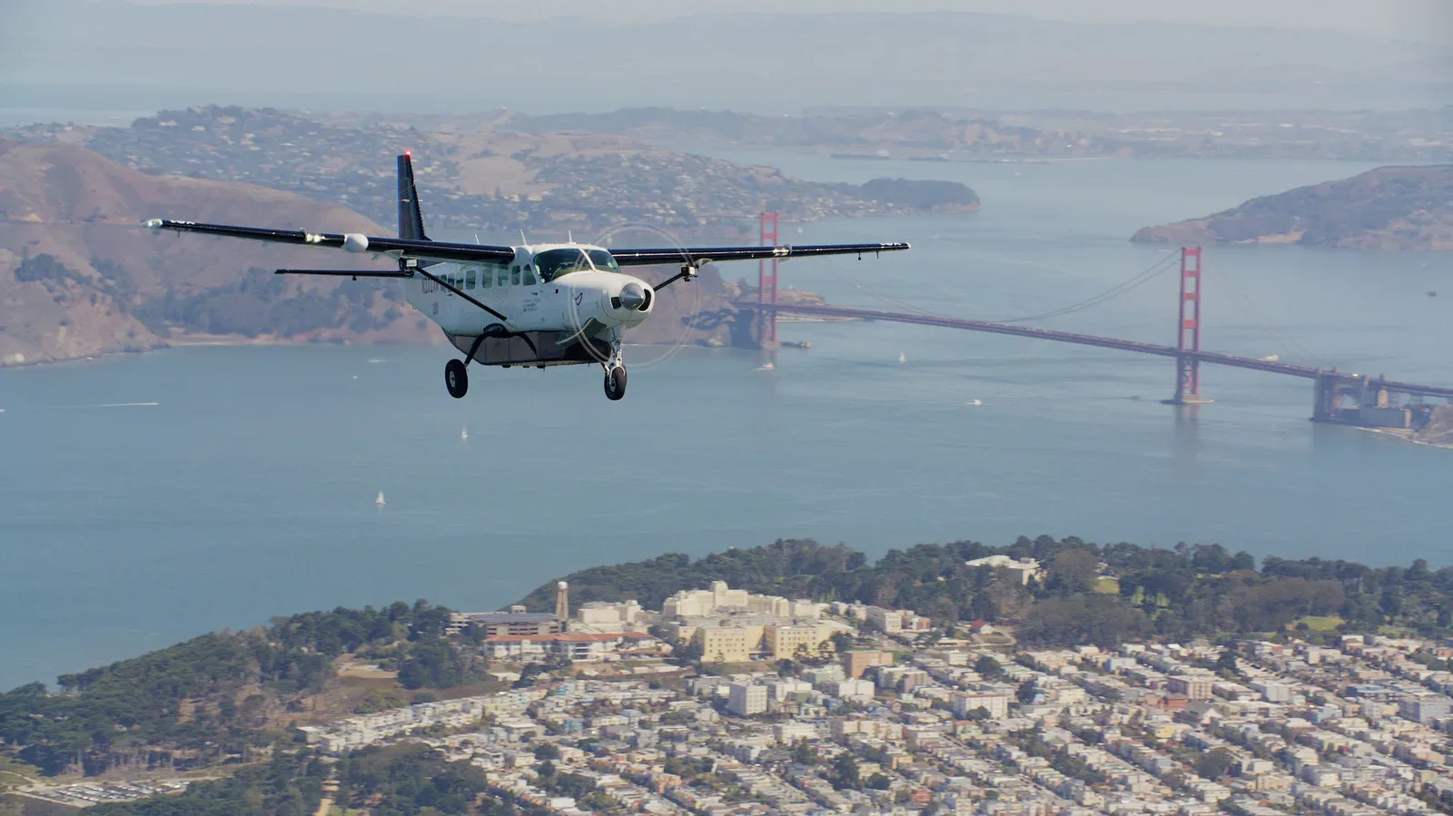 A converted Cessna Caravan used in Joby Aviation's 3,199-mile autonomous flight