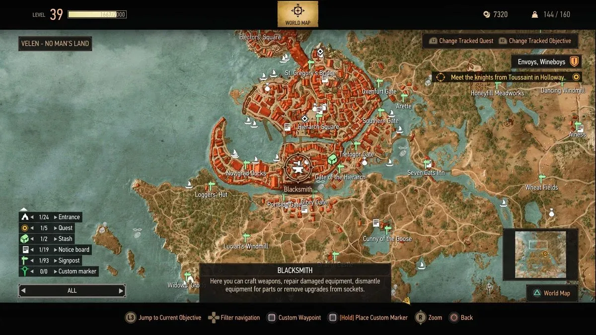 Where to Transmog weapons in Witcher 3 Remastered