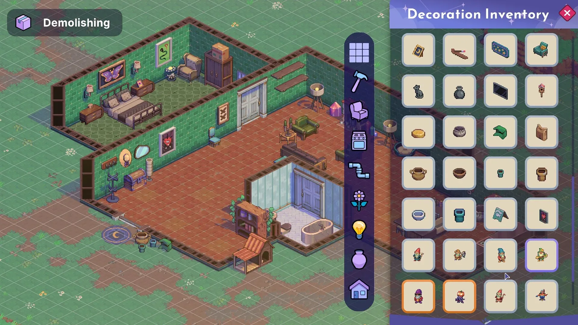 Moonfrost pixel-art village with customizable homes and community spaces