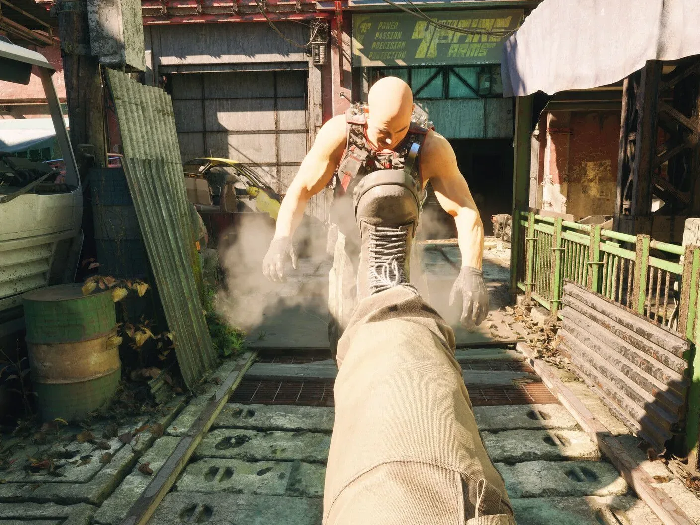 A proximity mine crafted from a grenade and door sensor in No Law