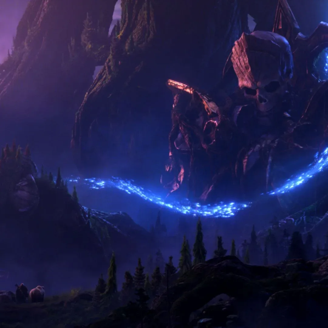 A fantasy MMO character model shown in an in-game environment rather than an isolated asset view