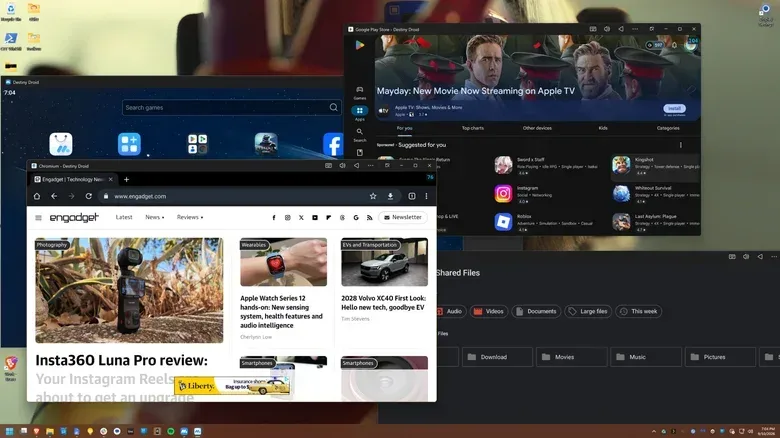 Multiple virtual Android instances open on a Windows computer