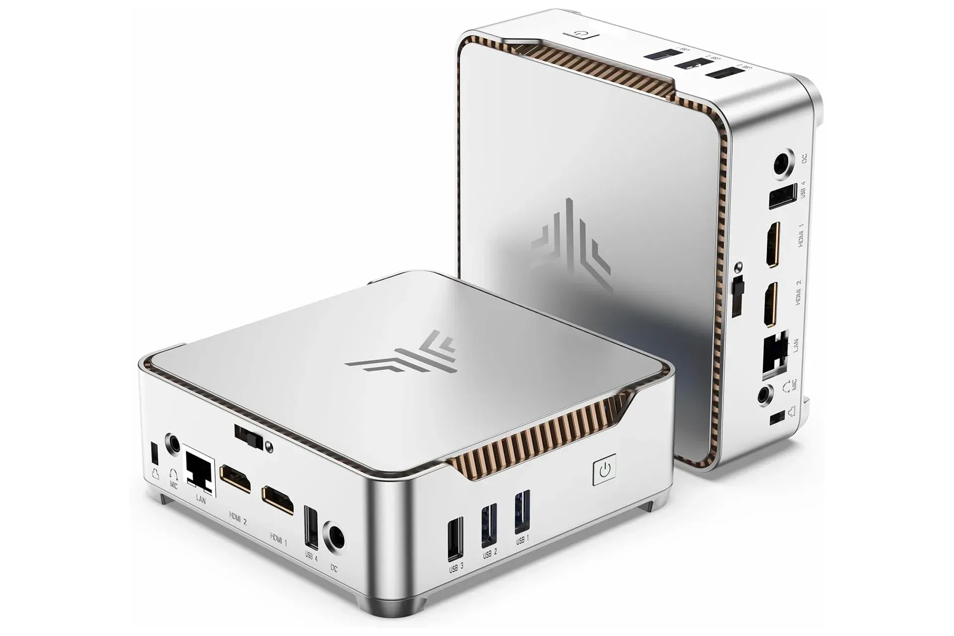 Kamrui GK3PLUS mini PC connected to a desk monitor setup