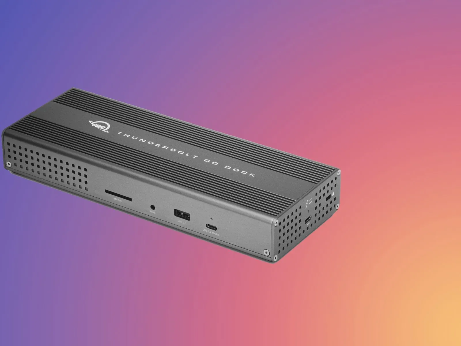 External storage enclosure connected to a desktop workstation