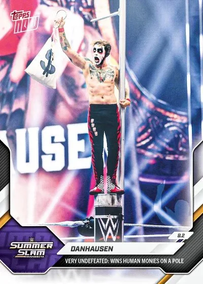 2026 Topps Now WWE trading cards arranged in numbered checklist order