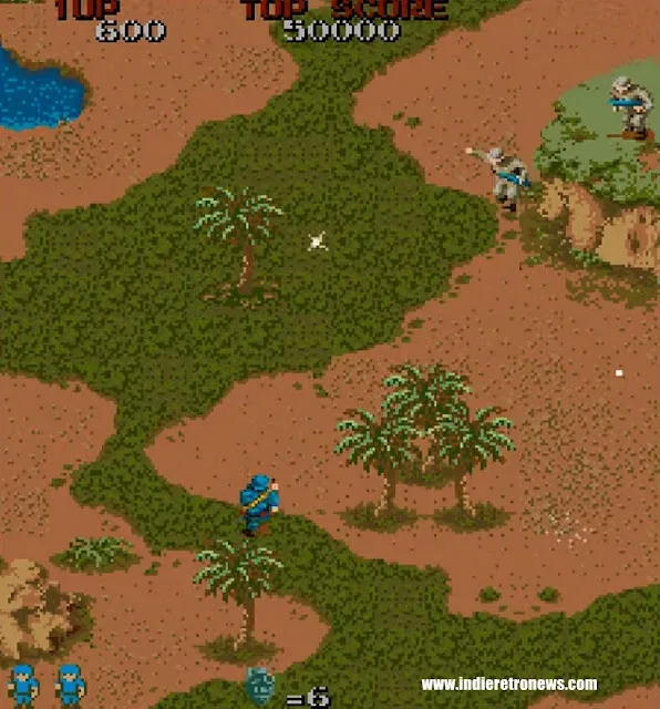 Commando enhanced AGA Arcade edition running on an Amiga system