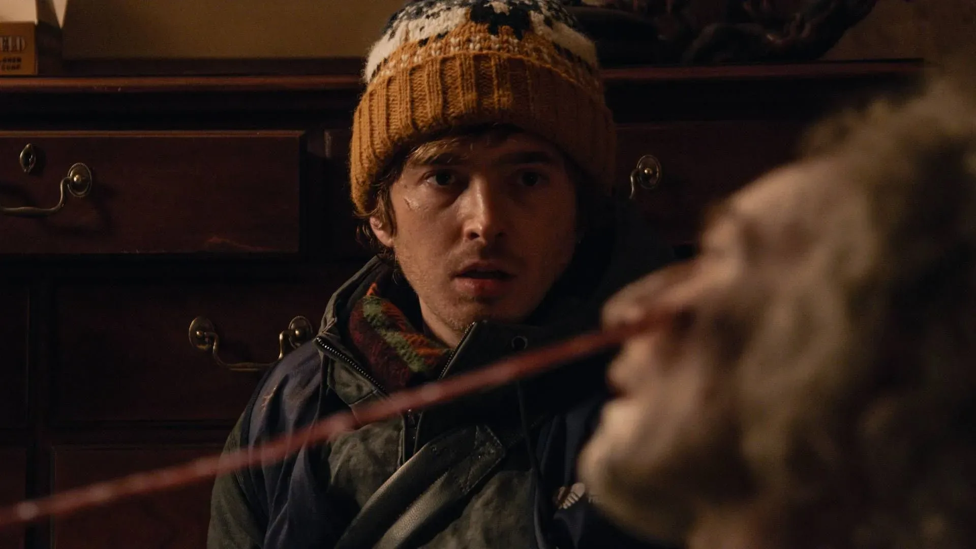 Austin Abrams as Bryan in Resident Evil as the character races against infection