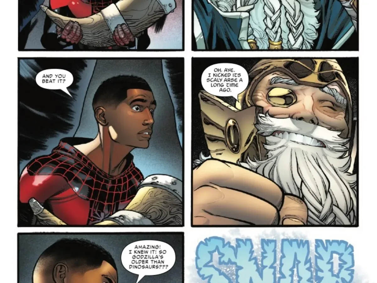 Godzilla battles mythic foes in Odin's ancient Earth-72630 story
