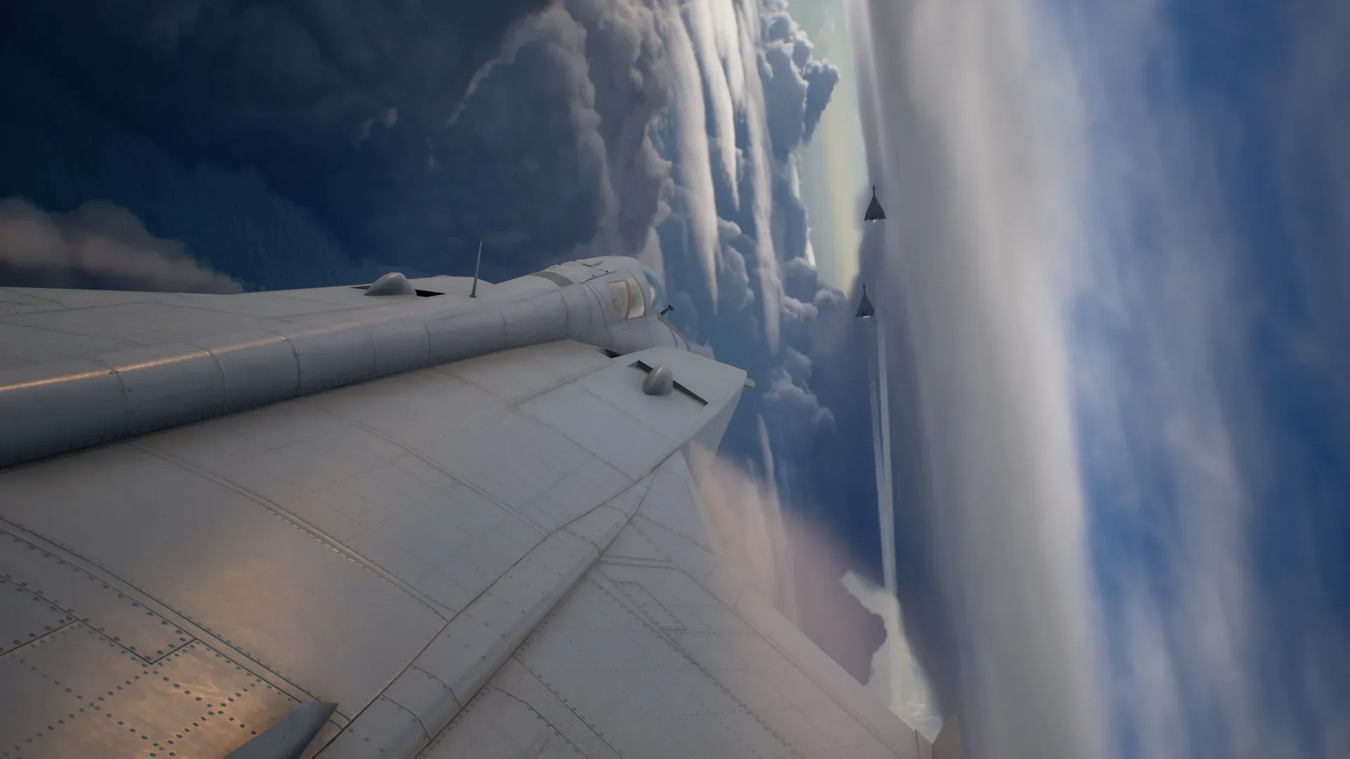 Ace Combat 8 aerial dogfight above the ocean