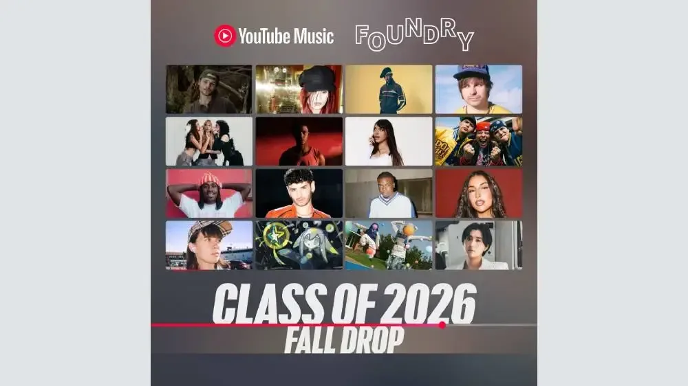 A collage representing YouTube Music’s Foundry Class of 2026 artists