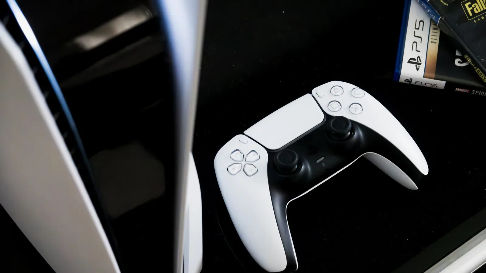 A PlayStation 5 positioned with clear space around its vents