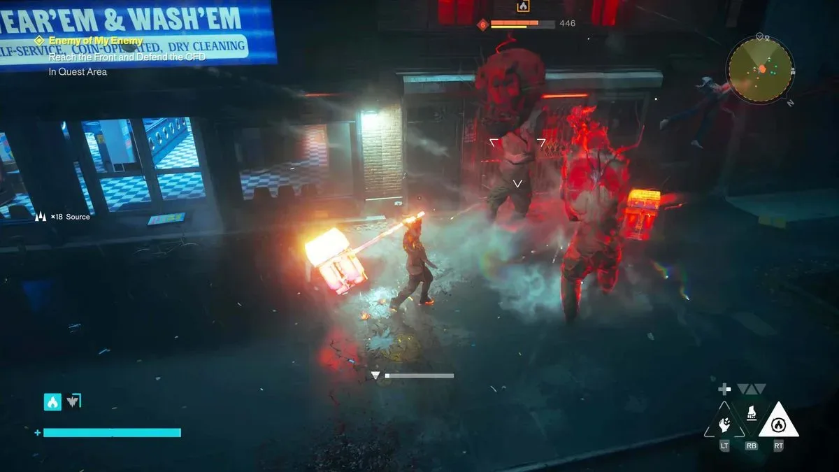Dylan uses the Aberrant melee weapon against paranormal enemies