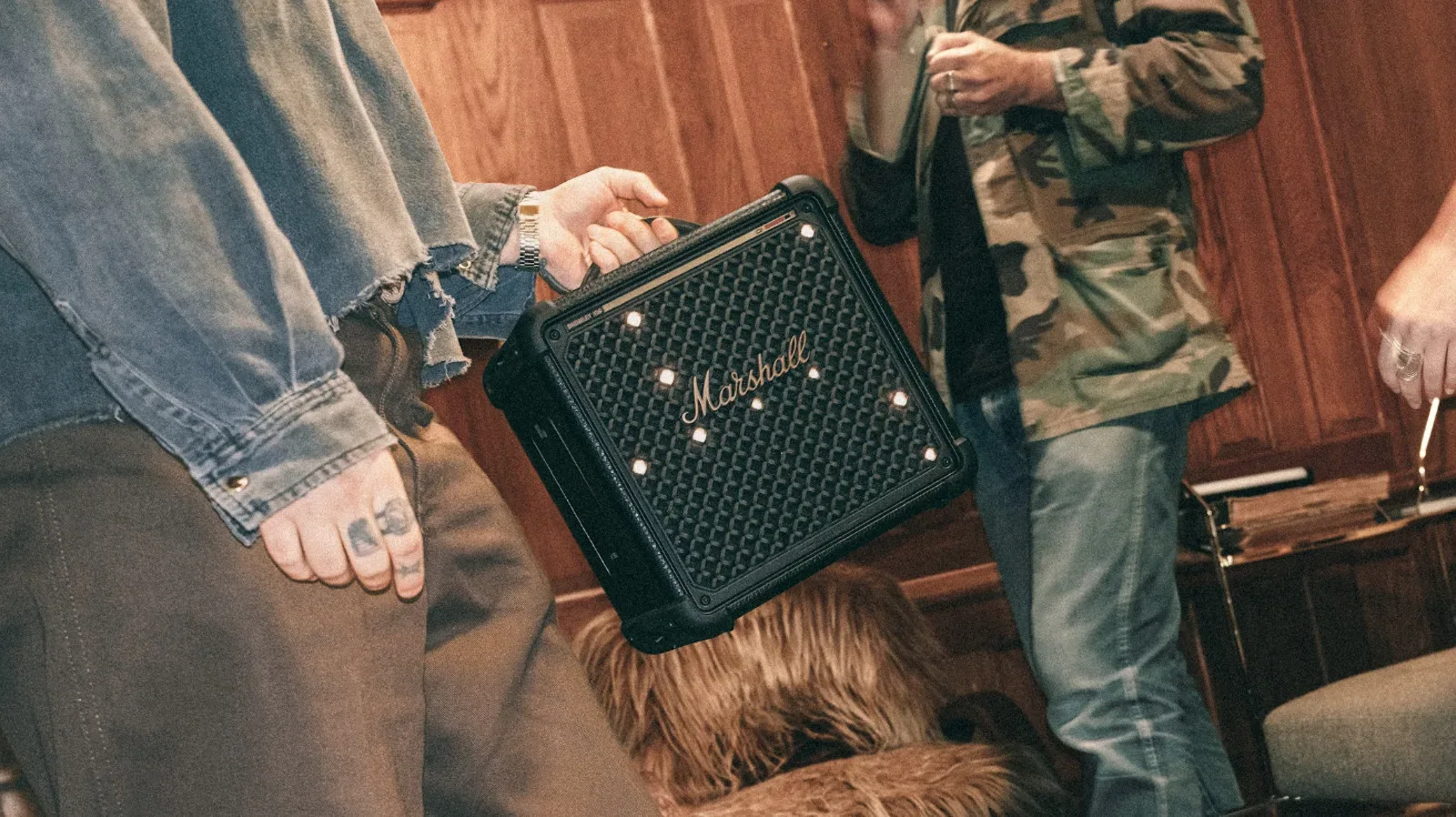 Marshall Bromley 150 portable party speaker with front lighting