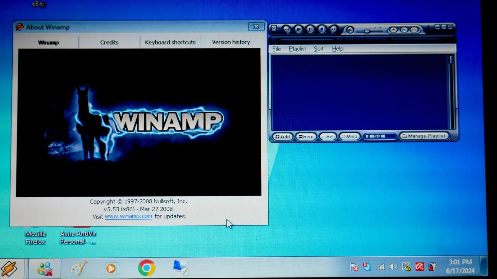 Classic Winamp-style music player interface representing the planned Deezer-powered streaming revival