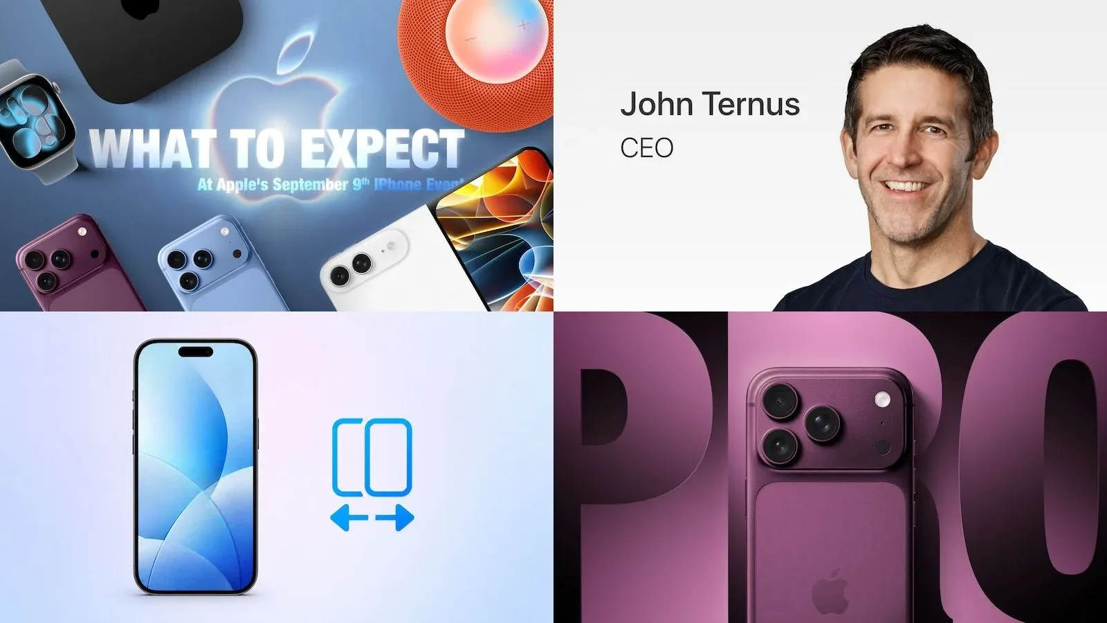 Conceptual Apple September hardware event featuring a foldable iPhone and iPhone 18 Pro devices