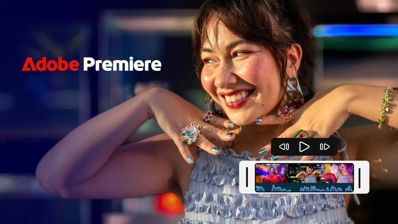 Adobe Premiere mobile editing interface on an Android phone