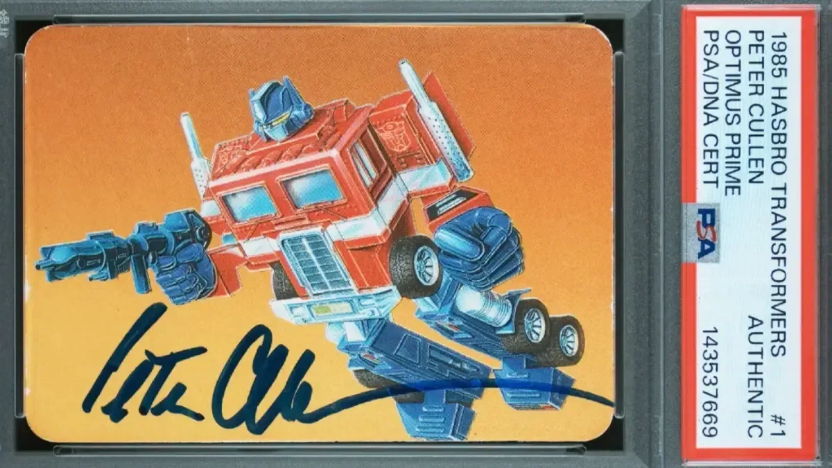 1985 Transformers Optimus Prime card with character profile back