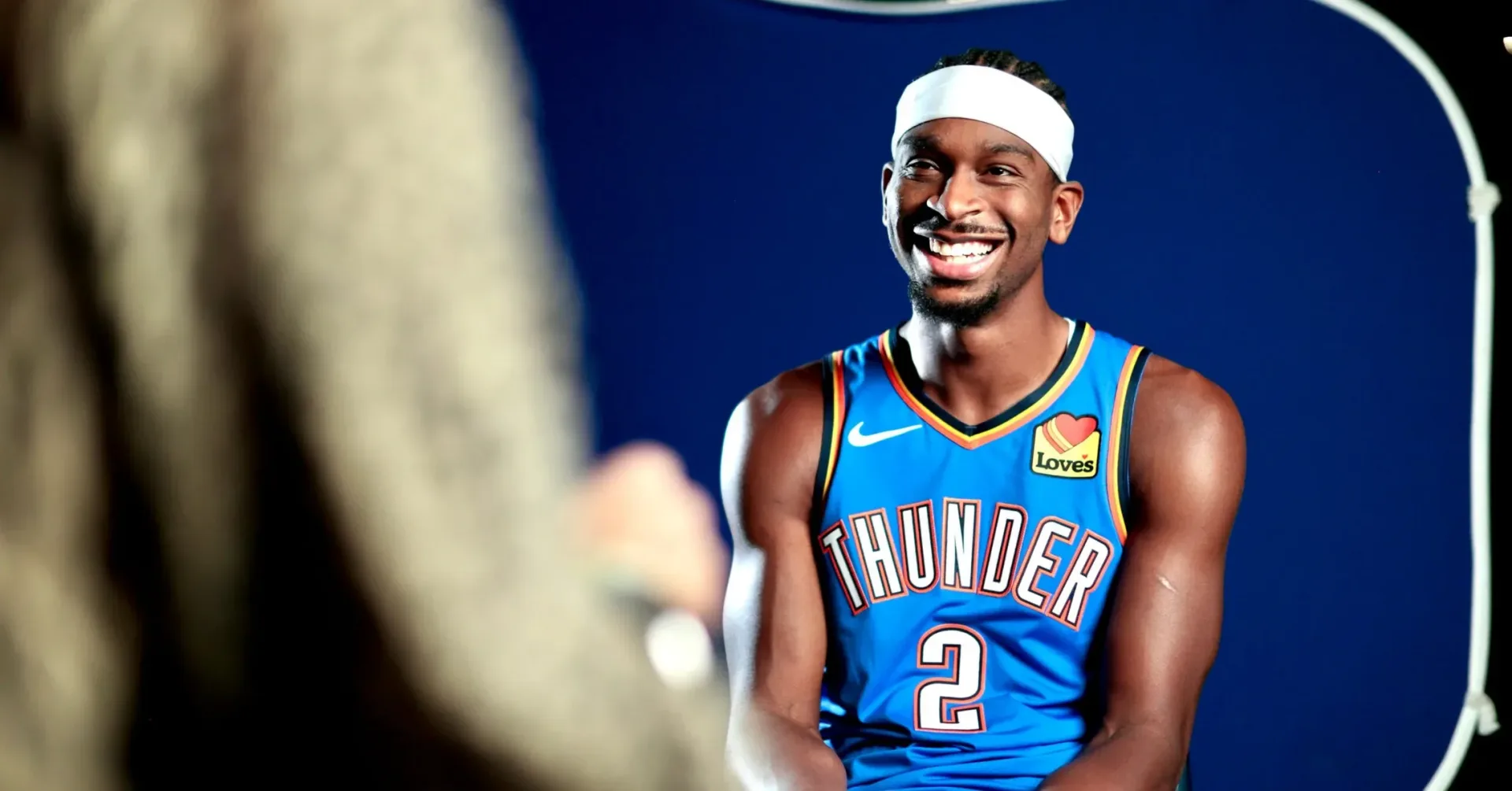 Shai Gilgeous-Alexander’s bright orange Nike-branded Shai 001 at Thunder media day