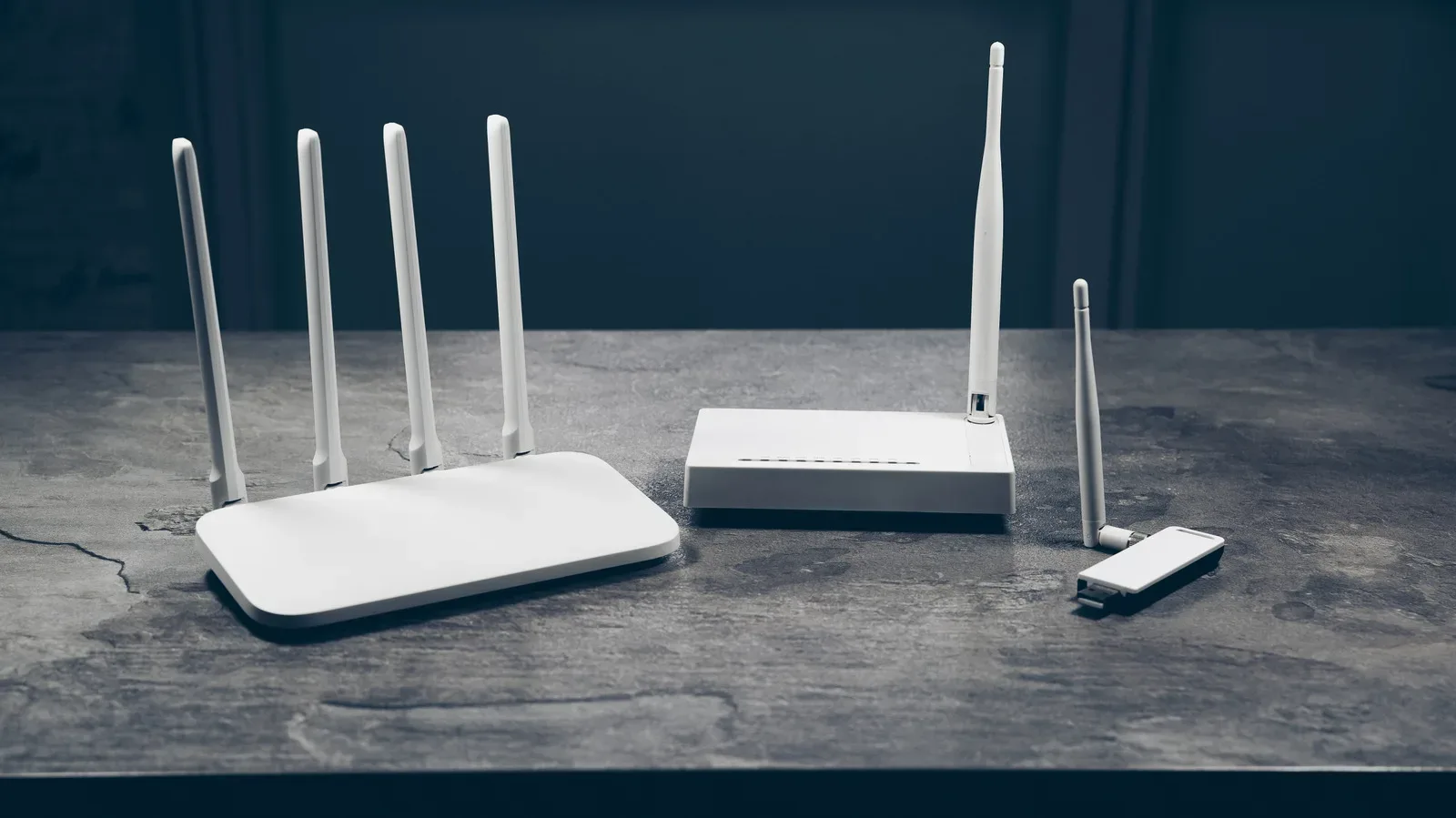 Home Wi-Fi router shown with firmware update settings on a computer screen