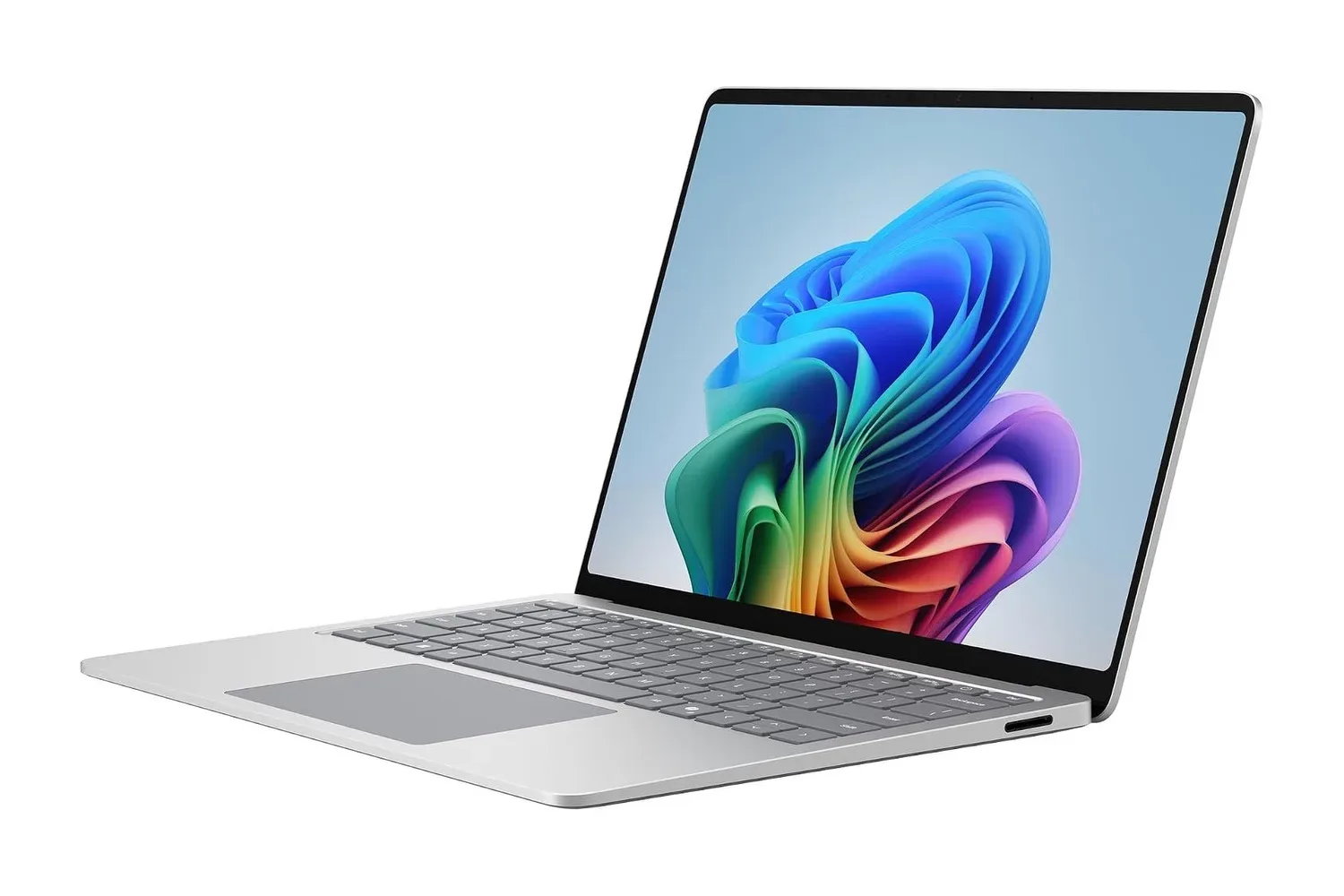Microsoft Surface Laptop with a 13.8-inch PixelSense touchscreen open on a desk