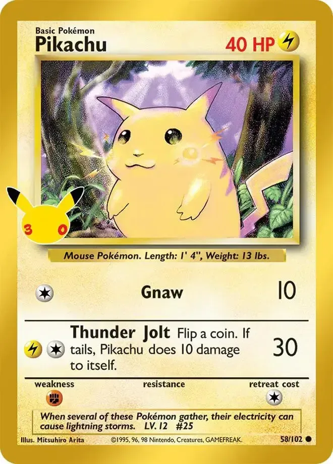 Pokémon 30th Celebration Classic Collection Pikachu holo reprint