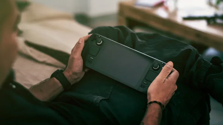 Steam Deck OLED portable gaming controls and display