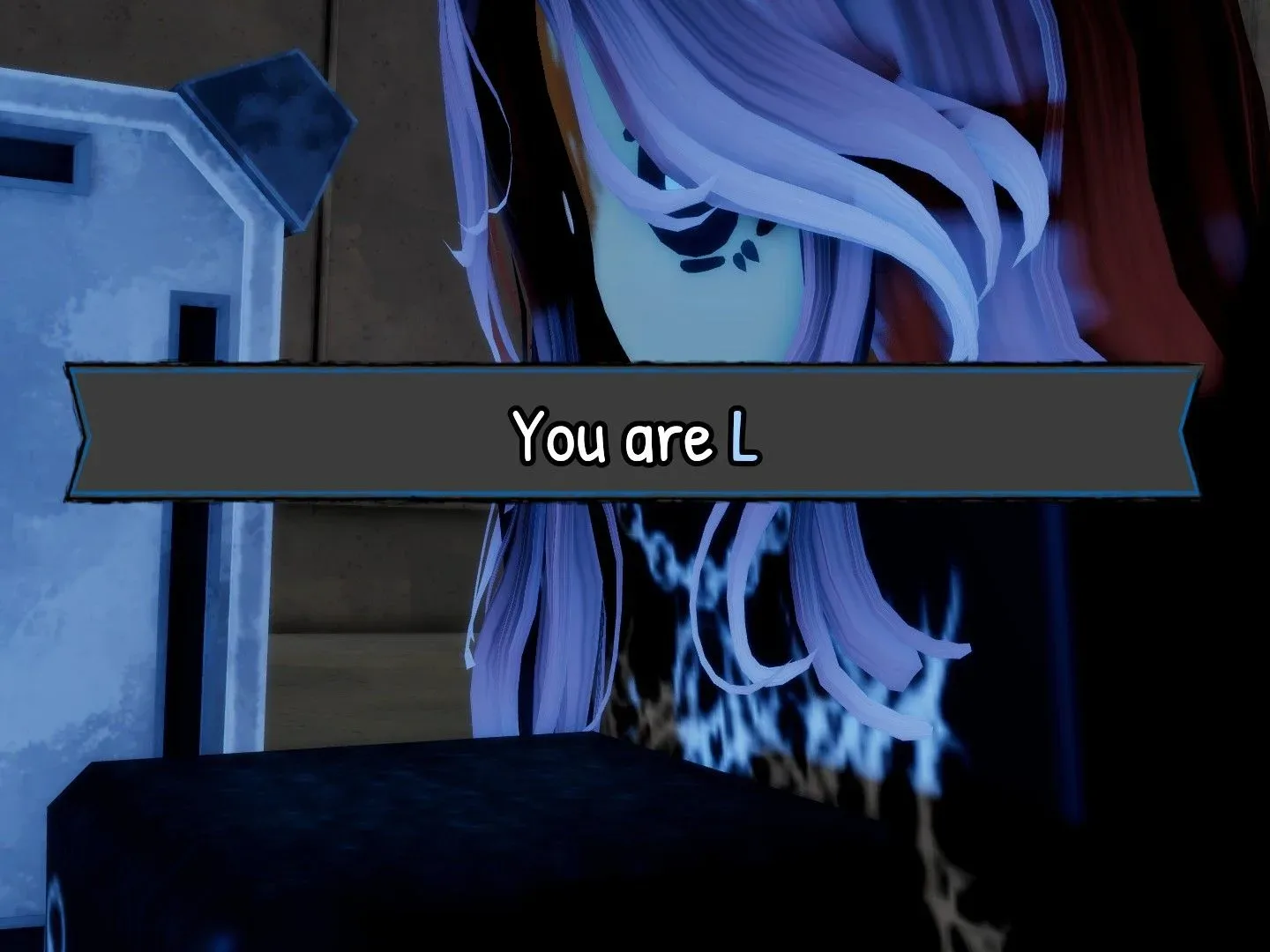 A player is allocated the role of L in Bloxnote on Roblox